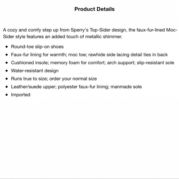 NEW Sperry Moc Sider Metallic Camo Indoor Outdoor Moc Sneaker Faux Fur 8M 39 - Picture 11 of 11